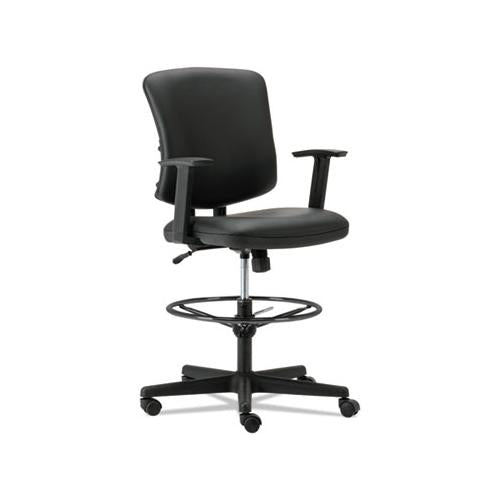 Everyday Task Stool, 31.38" Seat Height, Supports Up To 275 Lbs, Black Seat-black Back, Black Base