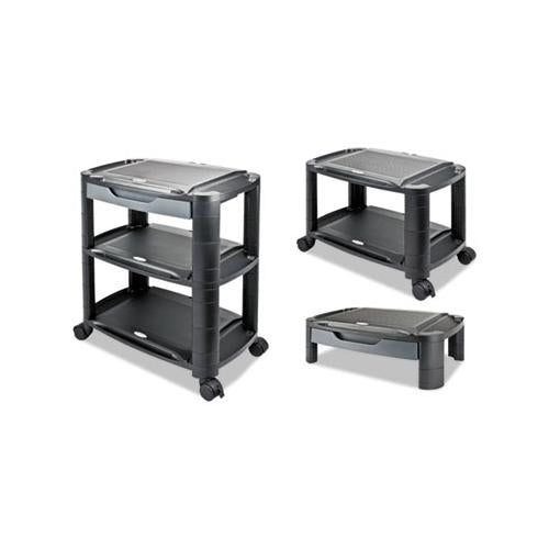 3-in-1 Storage Cart And Stand, 21.63w X 13.75d X 24.75h, Black-gray