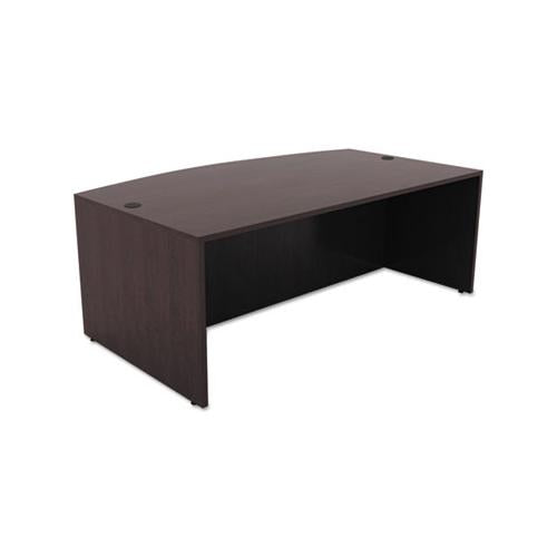 Alera Valencia Bow Front Desk Shell, 71w X 35.5d To 41.38d X 29.63h Espresso