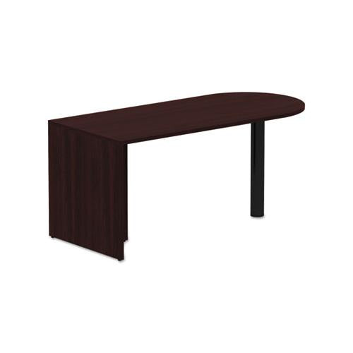 Alera Valencia Series D-top Desk, 65w X 29.53d X 29.53h, Mahogany