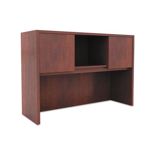 Alera Valencia Series Hutch With Doors, 47.13w X 15d X 35.38h, Medium Cherry