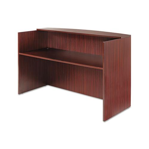 Alera Valencia Series Reception Desk With Counter, 71w X 35.5d X 42.5h, Mahogany