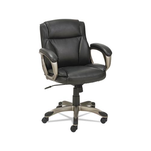 Alera Veon Series Low-back Leather Task Chair, Supports Up To 275 Lbs., Black Seat-black Back, Graphite Base