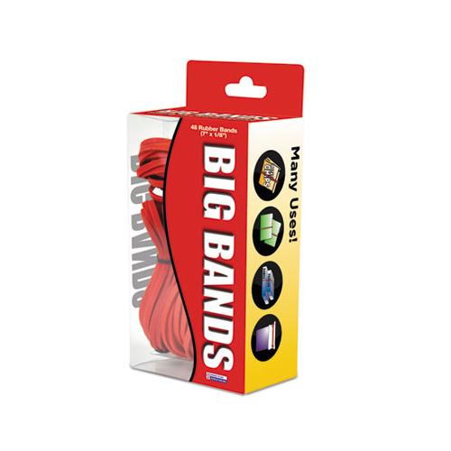 Big Bands Rubber Bands, Size 117b, 0.07" Gauge, Red, 48-box