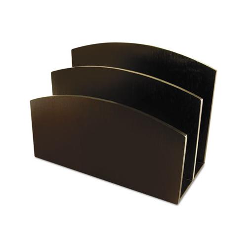 Eco-friendly Bamboo Curves Letter Sorter, 2 Sections, Dl To A6 Size Files, 7.13" X 3.25" X 5.13", Espresso Brown