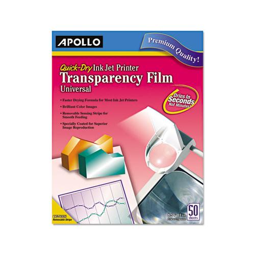 Quick-dry Color Inkjet Transparency Film, Letter, Clear, 50-box