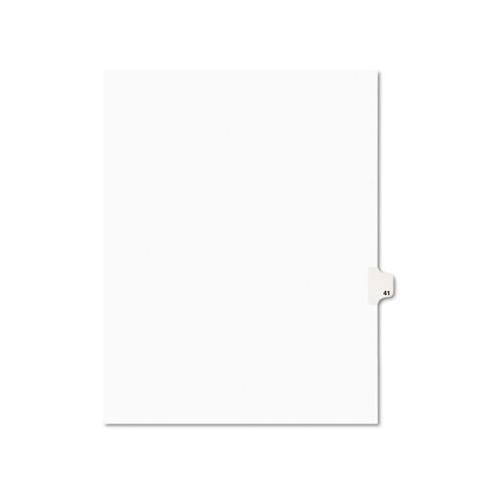 Preprinted Legal Exhibit Side Tab Index Dividers, Avery Style, 10-tab, 41, 11 X 8.5, White, 25-pack, (1041)