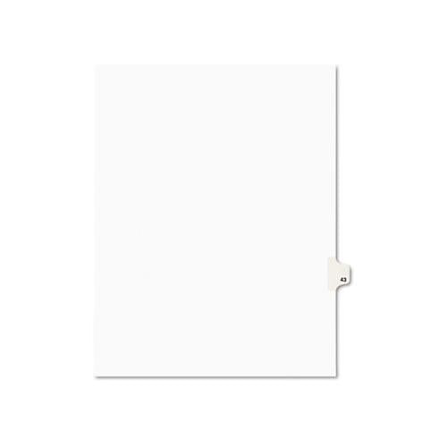 Preprinted Legal Exhibit Side Tab Index Dividers, Avery Style, 10-tab, 43, 11 X 8.5, White, 25-pack, (1043)
