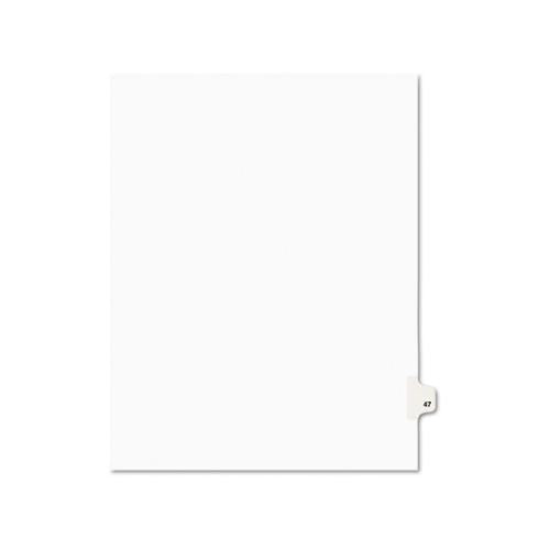 Preprinted Legal Exhibit Side Tab Index Dividers, Avery Style, 10-tab, 47, 11 X 8.5, White, 25-pack, (1047)