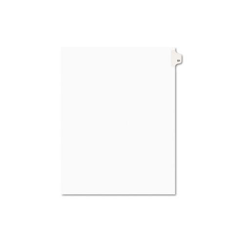 Preprinted Legal Exhibit Side Tab Index Dividers, Avery Style, 10-tab, 51, 11 X 8.5, White, 25-pack, (1051)