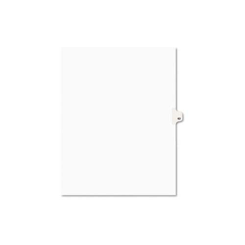 Preprinted Legal Exhibit Side Tab Index Dividers, Avery Style, 10-tab, 62, 11 X 8.5, White, 25-pack, (1062)