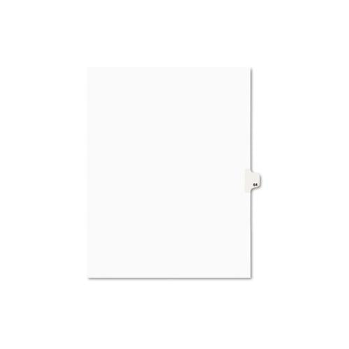Preprinted Legal Exhibit Side Tab Index Dividers, Avery Style, 10-tab, 64, 11 X 8.5, White, 25-pack, (1064)