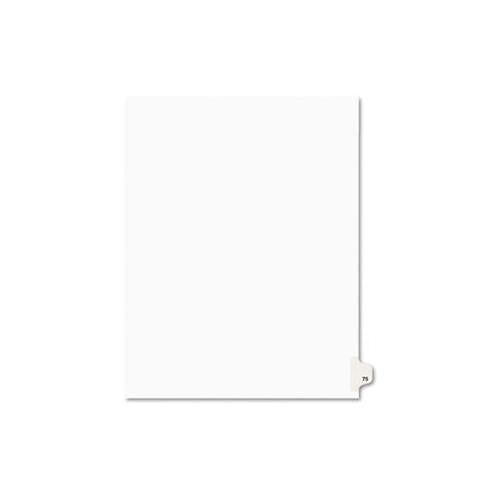 Preprinted Legal Exhibit Side Tab Index Dividers, Avery Style, 10-tab, 75, 11 X 8.5, White, 25-pack, (1075)