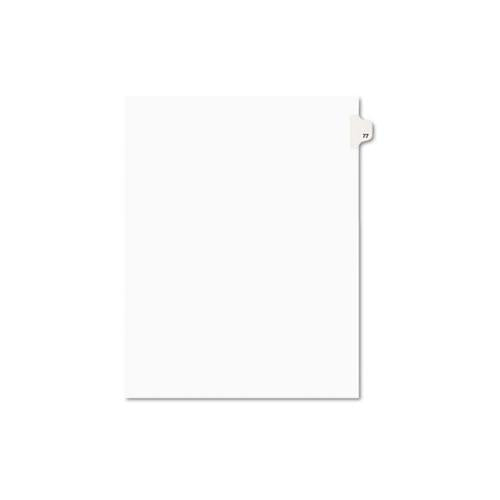 Preprinted Legal Exhibit Side Tab Index Dividers, Avery Style, 10-tab, 77, 11 X 8.5, White, 25-pack, (1077)