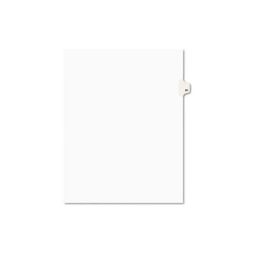 Preprinted Legal Exhibit Side Tab Index Dividers, Avery Style, 10-tab, 81, 11 X 8.5, White, 25-pack, (1081)