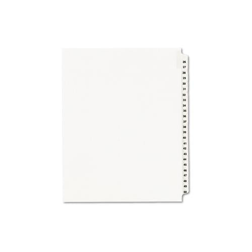 Preprinted Legal Exhibit Side Tab Index Dividers, Avery Style, 25-tab, 26 To 50, 11 X 8.5, White, 1 Set, (1331)