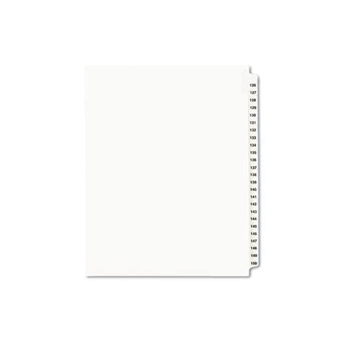 Preprinted Legal Exhibit Side Tab Index Dividers, Avery Style, 25-tab, 126 To 150, 11 X 8.5, White, 1 Set, (1335)