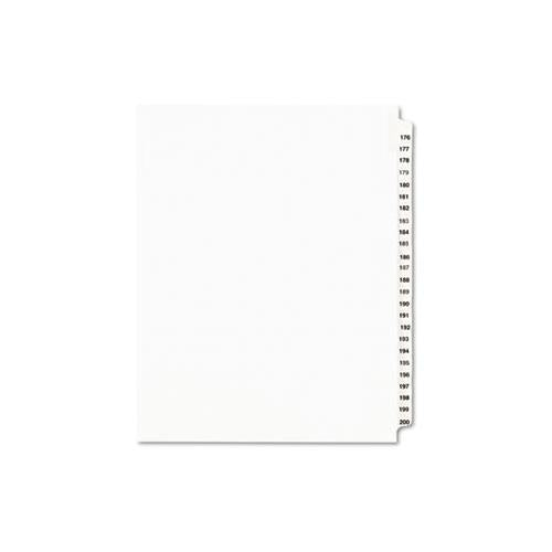 Preprinted Legal Exhibit Side Tab Index Dividers, Avery Style, 25-tab, 176 To 200, 11 X 8.5, White, 1 Set, (1337)