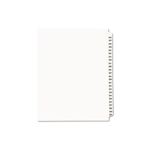 Preprinted Legal Exhibit Side Tab Index Dividers, Avery Style, 25-tab, 326 To 350, 11 X 8.5, White, 1 Set, (1343)