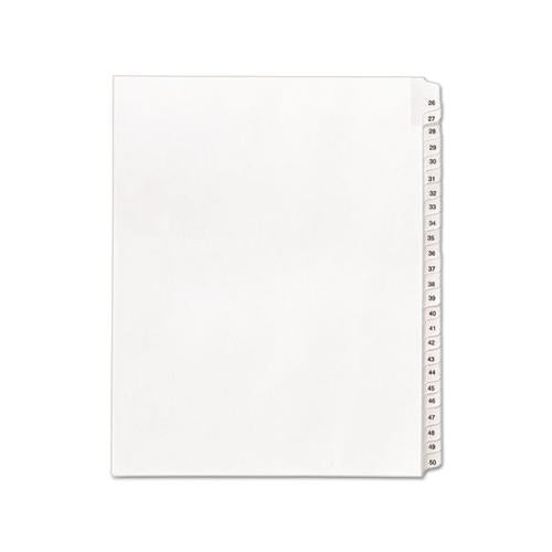Preprinted Legal Exhibit Side Tab Index Dividers, Allstate Style, 25-tab, 26 To 50, 11 X 8.5, White, 1 Set, (1702)