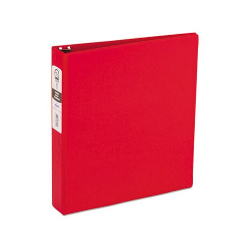 Economy Non-view Binder With Round Rings, 3 Rings, 1.5" Capacity, 11 X 8.5, Red, (3410)