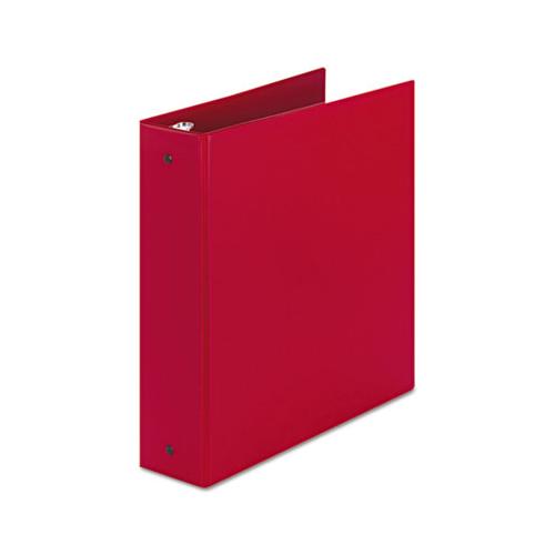 Economy Non-view Binder With Round Rings, 3 Rings, 2" Capacity, 11 X 8.5, Red, (3510)