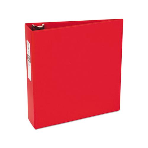 Economy Non-view Binder With Round Rings, 3 Rings, 3" Capacity, 11 X 8.5, Red, (3608)