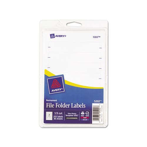 Printable 4" X 6" - Permanent File Folder Labels, 0.69 X 3.44, White, 7-sheet, 36 Sheets-pack, (5202)