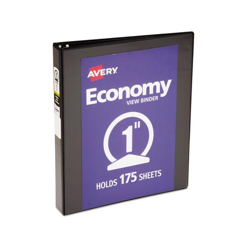 Economy View Binder With Round Rings , 3 Rings, 1" Capacity, 11 X 8.5, Black, (5710)