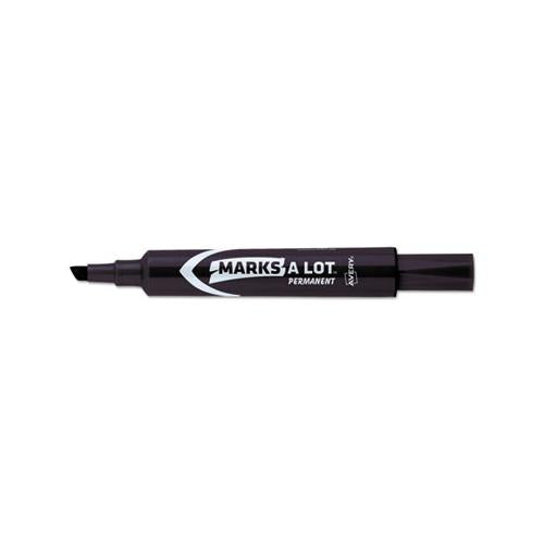 Marks A Lot Regular Desk-style Permanent Marker, Broad Chisel Tip, Black, Dozen, (7888)