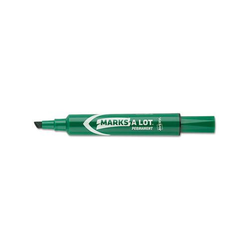 Marks A Lot Large Desk-style Permanent Marker, Broad Chisel Tip, Green, Dozen, (8885)