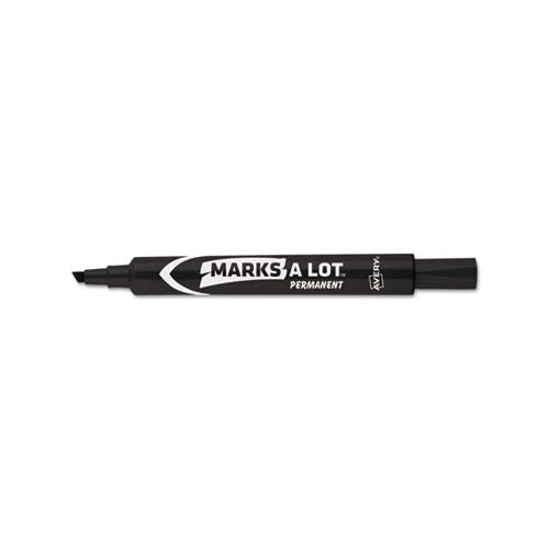 Marks A Lot Large Desk-style Permanent Marker, Broad Chisel Tip, Black, Dozen, (8888)