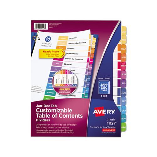 Customizable Toc Ready Index Multicolor Dividers, 12-tab, Letter