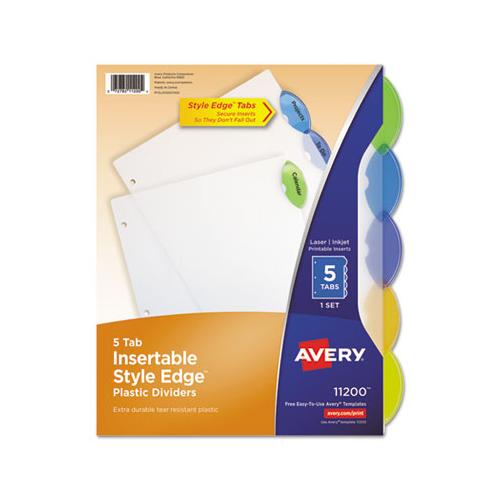 Insertable Style Edge Tab Plastic Dividers, 5-tab, 11 X 8.5, Translucent, 1 Set