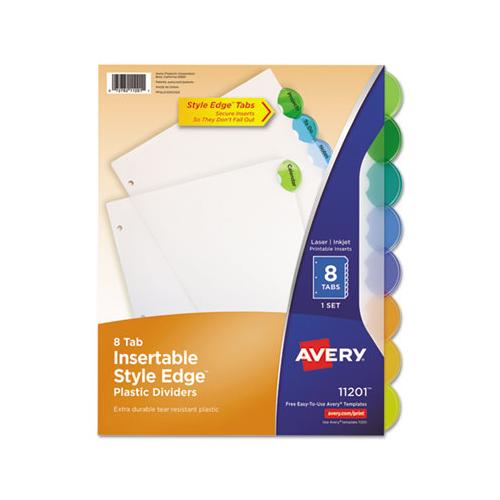 Insertable Style Edge Tab Plastic Dividers, 8-tab, 11 X 8.5, Translucent, 1 Set