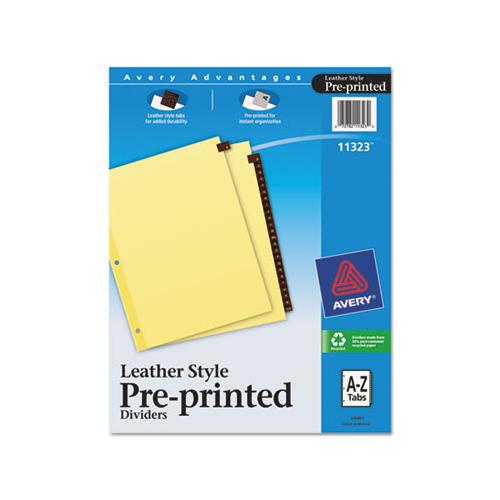 Preprinted Red Leather Tab Dividers W-clear Reinforced Edge, 25-tab, Ltr