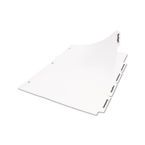 Index Dividers With White Labels, 5-tab, 11 X 8.5, White, 25 Sets