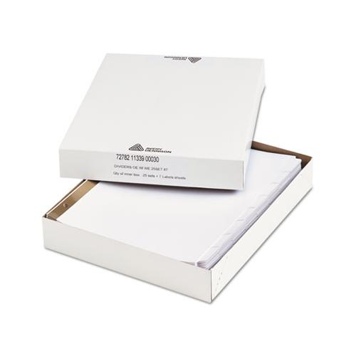 Index Dividers With White Labels, 8-tab, 11.5 X 9.75, White, 25 Sets