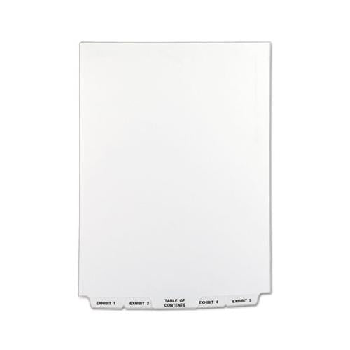 Preprinted Legal Exhibit Bottom Tab Index Dividers, Avery Style, 26-tab, Exhibit 1 To Exhibit 25, 11 X 8.5, White, 1 Set