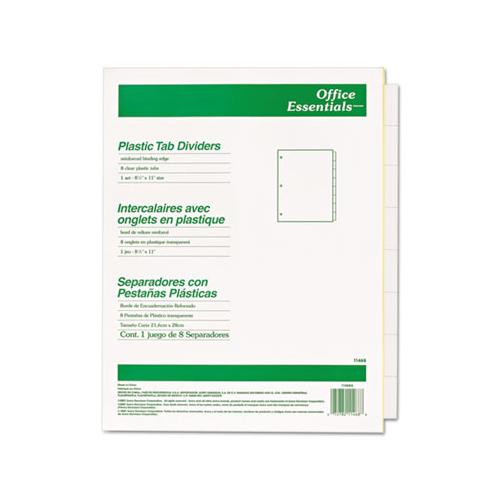 Plastic Insertable Dividers, 8-tab, Letter