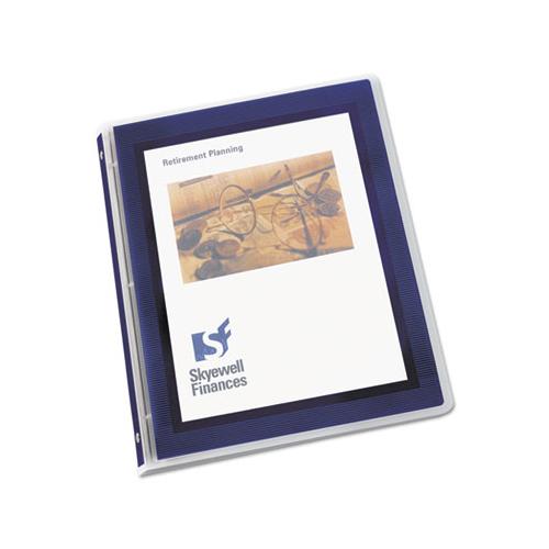 Flexi-view Binder With Round Rings, 3 Rings, 0.5" Capacity, 11 X 8.5, Navy Blue
