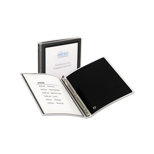 Flexi-view Binder With Round Rings, 3 Rings, 0.5" Capacity, 11 X 8.5, Black