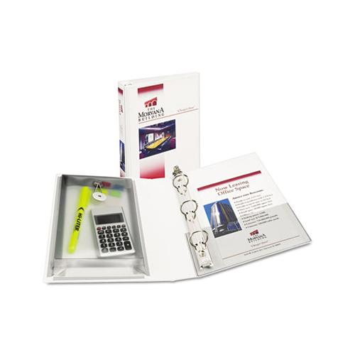 Mini Size Protect And Store View Binder With Round Rings, 3 Rings, 1" Capacity, 8.5 X 5.5, White