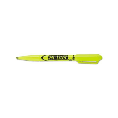 Hi-liter Pen-style Highlighters, Chisel Tip, Fluorescent Yellow, Dozen