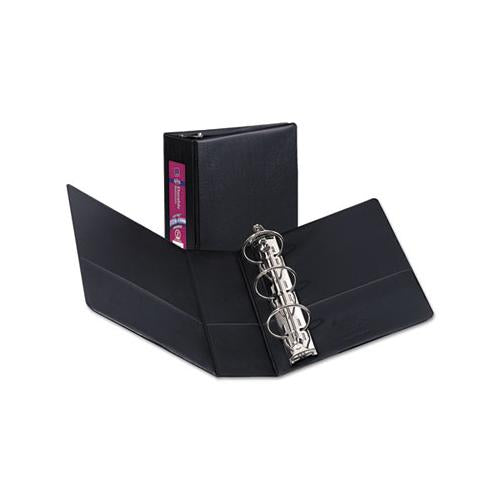 Mini Size Durable Non-view Binder With Round Rings, 3 Rings, 2" Capacity, 8.5 X 5.5, Black