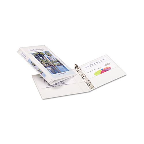 Mini Size Durable View Binder With Round Rings, 3 Rings, 0.5" Capacity, 8.5 X 5.5, White