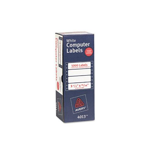 Dot Matrix Printer Mailing Labels, Pin-fed Printers, 0.94 X 3.5, White, 5,000-box