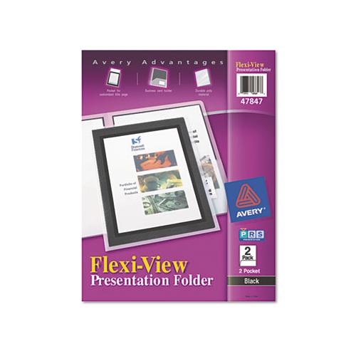 Flexi-view Two-pocket Polypropylene Folder, Translucent-black, 2-pack