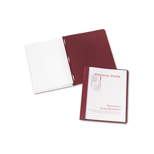 Durable Clear Front Report Cover With Prong Fasteners, 1-8" Cap, Clear-red, 25-box