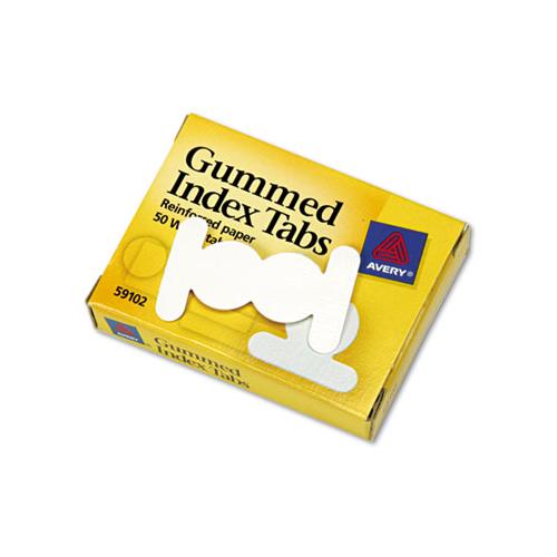 Gummed Reinforced Index Tabs, 1-12-cut Tabs, White, 0.5" Wide, 50-pack